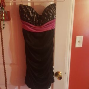Black and pink homecoming dress